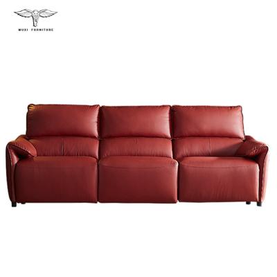 China Massage Italian Minimalist First Layer Whip Sofa Leather Sofa Electric Multifunctional Combination for sale