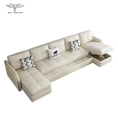 China Leather Sofa Bed Storage Sofa Bed Dual Purpose Multifunctional Chaise Longue Storage Convertible Bed Luxury Folding Massage Light for sale