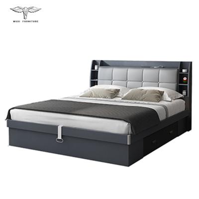 China Storage The Bed Is Simple Modern Light And Luxurious Double Master Bedroom Box High Pressure Storage Bed for sale