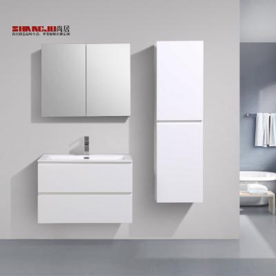 China Durable Australia Style Cabinets Makeup With Worktop Plywood Bathroom Vanity PVC Bathroom Cabinet for sale