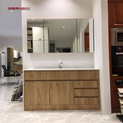 China Durable Rustic Bathroom Vanity Cabinets Plywood Double Bathroom Vanity for sale