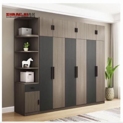 China Eco-friendly White 4 Handles Bedroom Furniture Wardrobe Doors Modern Home Wooden Cabinet Doors Long Panel Furniture Wardrobe Handles Design for sale