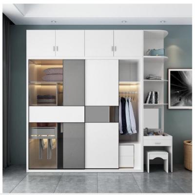 China Durable Hotel MDF Acrylic Board Euro Style Wardrobe for sale