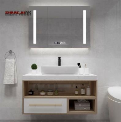 China Durable New Newfoundland And Labrador Style With Counter Top Cabinet MDF Bathroom White Wall Cabinets for sale