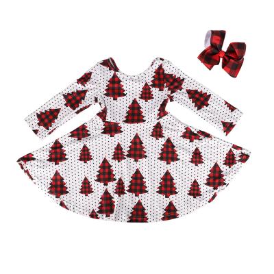 China Cascual Lower Minimum Orders Girlymax Christmas Tree Milk Holiday Baby Kids Clothes Girls Winter Dresses for sale