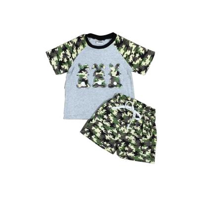 China Summer Casual Fashion New Arrival Boys Girlymax Camouflage Shorts Sleeve T-shirt Pants Boy Clothing Set for sale