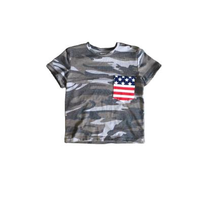 China New High Quality Short Sleeve Summer Style Camouflage Kids Shirt O-Neck July Th T-Shirt For Boys for sale