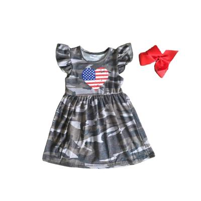 China Cascual Hot Selling Products Children Dress 4th Of July Camouflage Casual Dress Latest New Model Kids Dress for sale