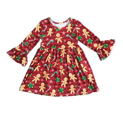 China Sweet Wholesale Girlymax Red Ruffles Children Kids Clothes Girls Dresses 3 To 5 Years Old for sale