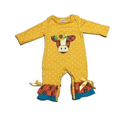 China Comfotable Thanksgiving Cute Cow Babies Cow Kids Overalls Newborn Infant Fashionable Clothes Romper Wholesale Clothing for sale