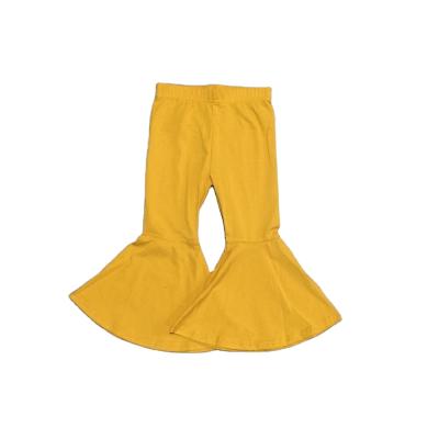 China Hot Selling Fashionable Yellow Girlymax Gaiters Anti-Wrinkle Knitted Flare Pants Girls Pants Children for sale