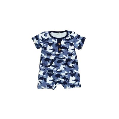 China Comfotable RTS Summer Baby Boys Camouflage Dinosaur Romper Toddler Cotton Shorts Sleeve Infant Clothes for sale