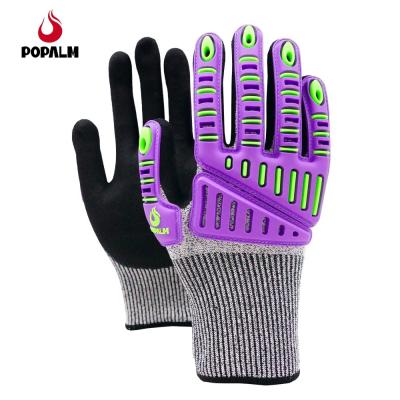 China Customized TPR Anti Impact Cut Resistant Gloves Anti Slip Nitrile Coating Gloves for sale