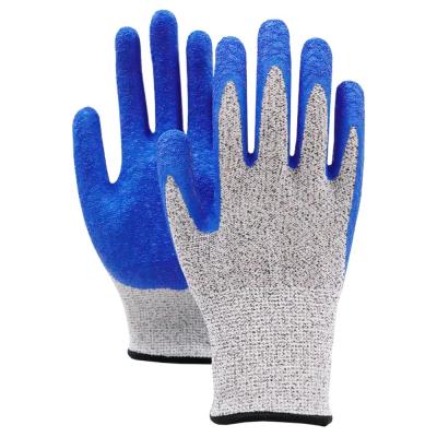 China Crinkle Latex Safety Gloves Cut Resistant Anti Vibration Gloves for sale