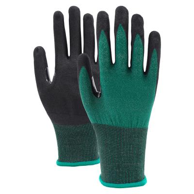 Chine Gants de sécurité anti-coupe à nitrile de sable, 18 calibre Gants revêtus de nitrile de coupe ANSI A2 à vendre