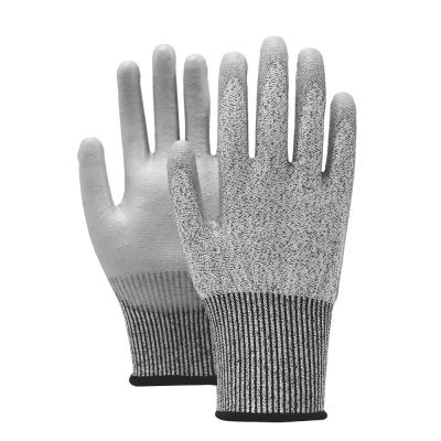 China 13 Gauge Anti-Cut Anti-Slip PU Guantes recubiertos de palma para trabajadores de mecanizado de precisión en venta