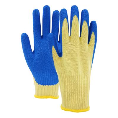 China 10 Gauge A2 Crinkle Latex Coated Gloves Pure Aramid Fire Resistant Knit Safety Gloves for sale