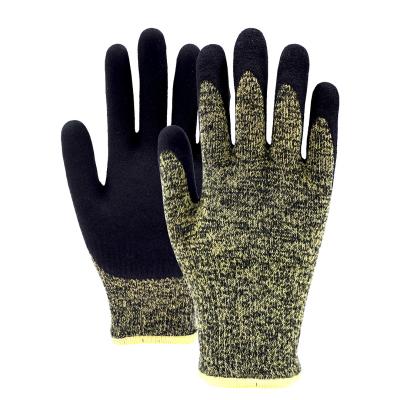 China 13 Gauge A4 Black Chloroprene Gloves Cut Resistant Neoprene Coated Gloves for sale