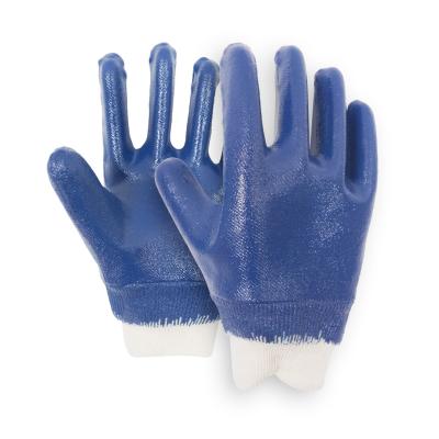 China Fully Coated Blue Nitrile Chemical Resistant Gloves Customized Thermal Work Gloves for sale