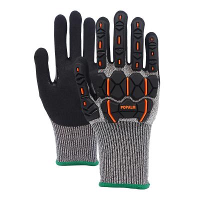 China Premium 13 Gauge Nitrile TPR Impact-Resistant Safety Gloves EN388 4X43CP Durable Gloves for sale