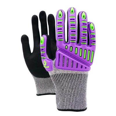 China 13 Gauge Original Design Nitrile Sandy Impact Resistant Gloves EN388 4X43C Sew On for sale