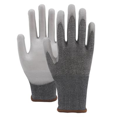 China Anti-corte Nivel 4 Guantes para trabajos de construcción Anti-deslizante Guantes de revestimiento de poliéster transpirables en venta