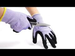 13 Gauge ANSI Cut A6 Cut Resistant Wear Resistant Sandy Nitrile Coated Touchscreen Working Gloves