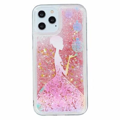 China Shockproof for Samsung S21 Totem Dandelion High Heels Butterfly Quicksand Liquid Sand Case for iphone 12 for sale