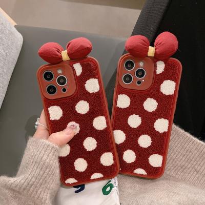 China High Quality 3D Arc Flannel Phone Case Phone 11 Protective Shockproof Cover Shockproof Phone Case 12 13 for sale