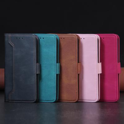 China Luxury Shockproof Buckle Holster Leather Phone Case For iPhone 13promax/iphone 6 Skin Feeling Insert Card Phone Case for sale