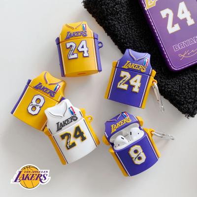 China For Inear Earphone Protective Cases For Apple Airpods Generation 1 Fashion 2 3D Kobe Bryant Lakers Design Shockproof Cover For Earphone Air Pod for sale