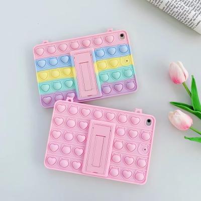 China Anti-fall Relive Stress Shaky Person Toys Push Her Bubble Silicone Tablet Case For IPad Mini Air 4 10.9 10.2 8th 2019 2020 Popped Her iPad Case for sale