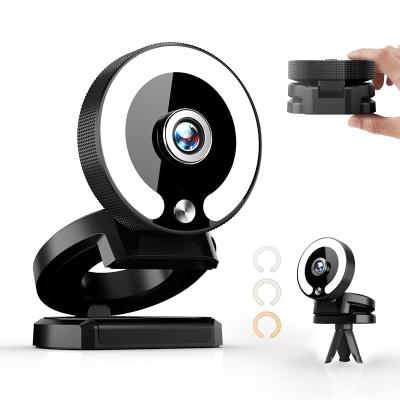 China 2021New Factory Price 4K Controlless Version Upgraded Webcam with USB Adjustable Light Camera with Microphone for Face Time Streaming for sale