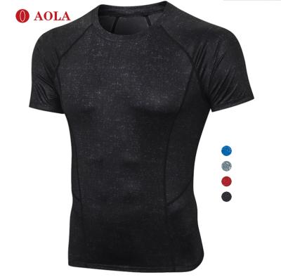 China AOLA 2020 Black Sellers Antibacterial Active Wear Culture Workout Fitness Clothing Clothes Dropshipping Gym Men Top Fitness And Yoga Wear Express for sale