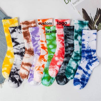 China Wholesale Cheap Breathable Unisex Colorful Tie Dye Custom Sports Fashion Men Women Socks for sale