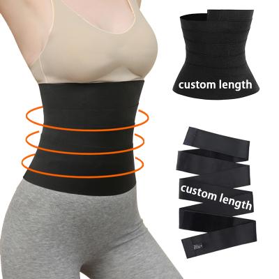 China Breathable Women Body Shaper Customized Length Belly Belt Fitness Slimming Shapewear Elastic Waist Wrap Trainer for sale