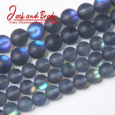 China DIY Jewelry Making Gray Frosted Austria Crystal Round Beads Twinkle Moonstone Beads For Jewelry Making for sale