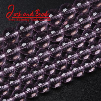 China DIY Jewelry Making Pink Glass Crystal Beads For Making Round Smooth Loose Beads Bracelet Necklace for sale