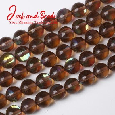 China DIY Jewelry Making A+ Coffee Austria Crystal Beads For Jewerly Making Synthesis Moonstone Round Beads for sale