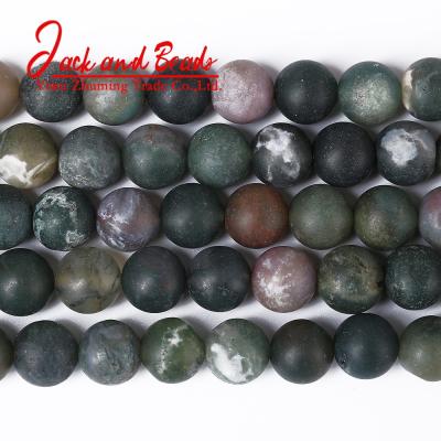 China DIY Jewelry Making Wholesale Natural Stone Matte Indian Agates Stone Beads For Jewelry Making for sale