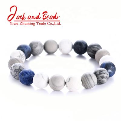 China Planets Blue Series of Matte Frosted Amazonite Beads Trendy Universe Natural Stone Bracelets for sale