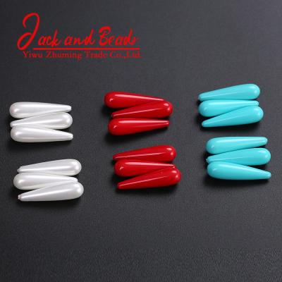 China DIY Jewelry Making 10pcs/lot Half Hole Natural Shell Pearl Beads 8x30mm Water Drop Handmade Loose Beads for sale