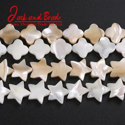 China DIY Jewelry Making Natural White Shell Clover Shape Shell Star Charm Beads For Jewelry Making for sale