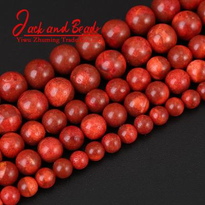 China DIY Jewelry Making Coral Round Loose Beads Natural Red For Jewelry Making for sale