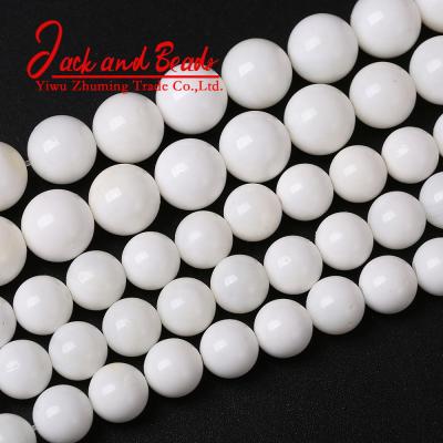 China DIY Jewelry Making Wholesale Natural Stone Coral Round Beads White 4 6 8 10 12 Mm For Jewelry Making for sale