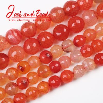 China DIY Jewelry Making Natural Stone Faceted Red Dragon Vein Agates Loose Beads For Jewelry Making for sale