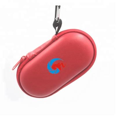 China Non-Slip Non-Slip EVA Protective Lens Storage Zipper Oval Case Cover With Carabiner for sale