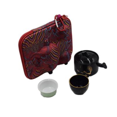 China Protective Bag Eva Tea Set Tool Case Nylon+EVA+Velvet Travel Tea Set Case Mug Carrier Teapot Bag for sale