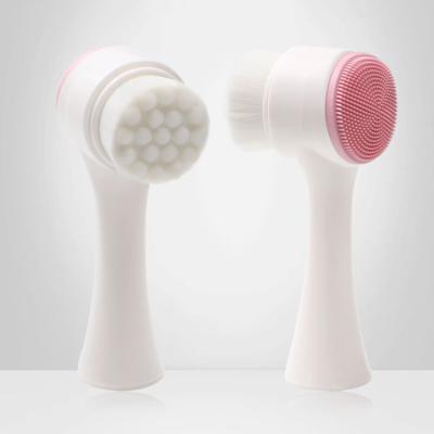 China Acne Treatment Head Double Exfoliating 3D Massage Makeup Remover Brush Silicone Makeup Brush Cleaner Facial Deep Cleansing Cleansing Brush for sale