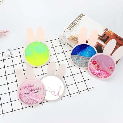 China Stocked Acrylic Cup Mat Sets Silicone Glitter Water Rabbit Oil Table Coffee Tea Coaster Snow Sand Liquid Neon Drink Coasters for sale